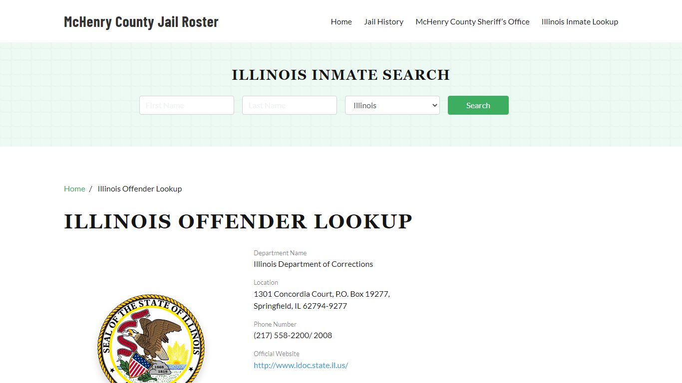 Illinois Inmate Search, Jail Rosters